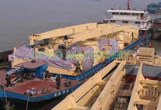 Cargo Handling Marine Crane Used On Vessel Deck Unloading Bulk